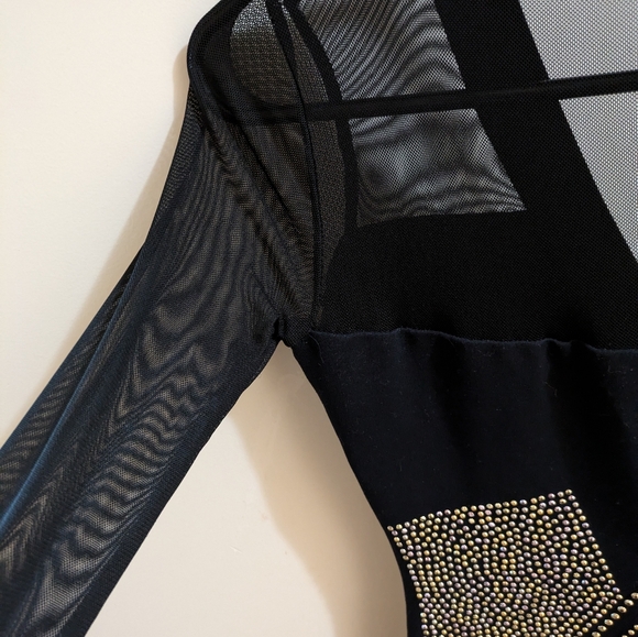 Designer Bebe gorgeous studded black mini dress - Picture 7 of 7